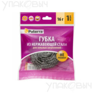 Губка металлическая спираль 16гр, PATERRA