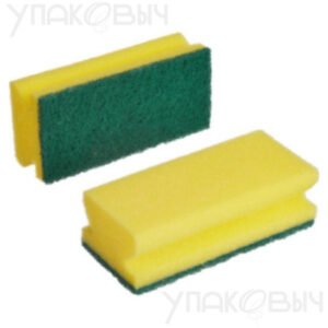 Губка для посуды профильная TASKI, 60*190*45мм, желтая с зеленым абразивом